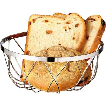 Chrome Plated Bread Basket Stackable (23cm)
