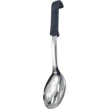 Stainless Steel Slotted Spoon Black Polyprop Handle