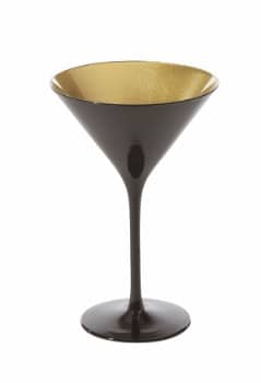 Olympic Martini Glass Gold Glossy Black Outer 240ml x 8.5oz