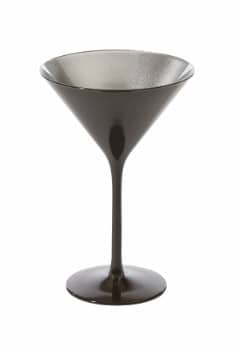 Olympic Martini Glass Silver Glossy Black Outer 240ml x 7.5oz