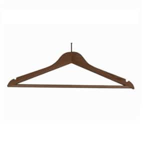 Wooden Security Coat Hanger Dark Wood