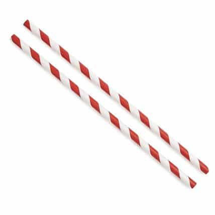 Red & White Striped Paper Straws